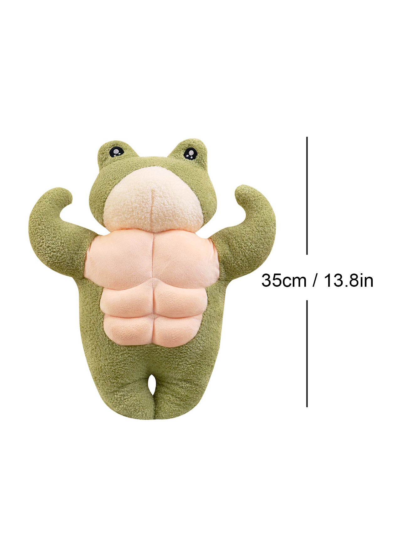 MakBak 35cm 3D Muscle Frog Plush Toy Funny Pillow Soft Frolick