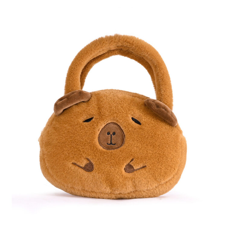 DREAMIFY Adorable Capybara Handbag, Capybara Stuffed Animals Bag Lifelike Capybara Plush Animal Casual Bag